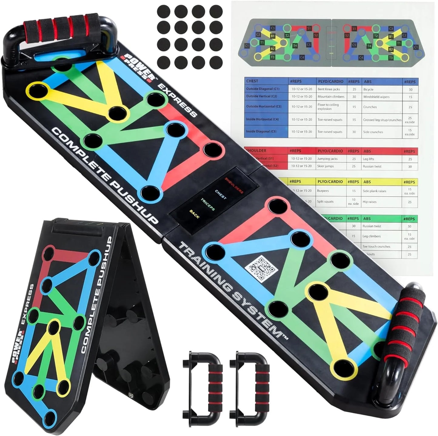 Power Push - 17 Function Push-Up board - For at home workouts Easy to Use