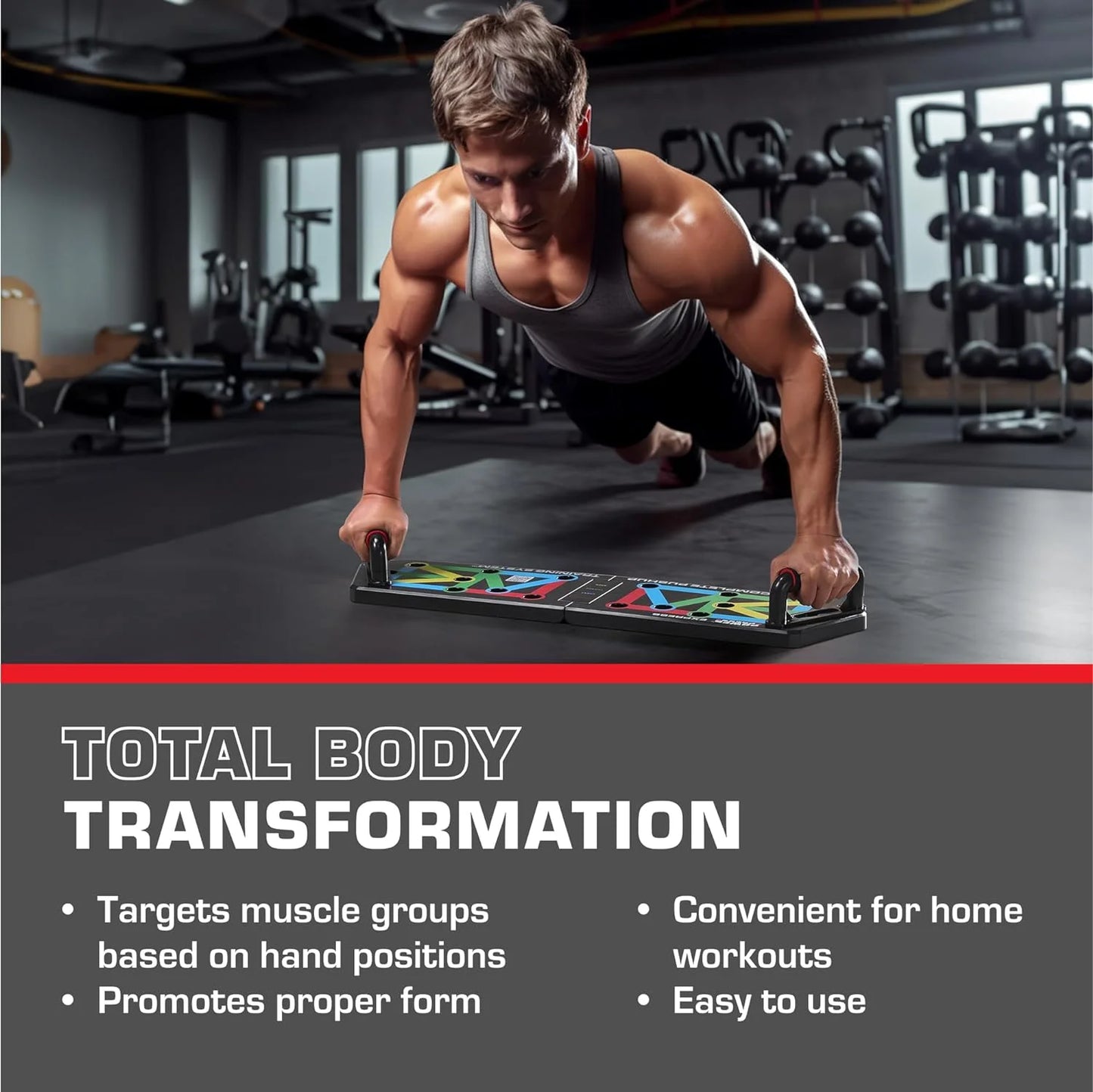 Power Push - 17 Function Push-Up board - For at home workouts Easy to Use