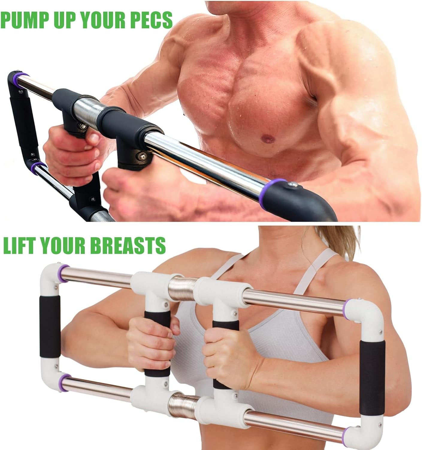 Push Down Bar Machine - Ultimate Chest Expander & Arm Exerciser for Home, Travel & Outdoors - Portable Spring Resistance Gym Kit