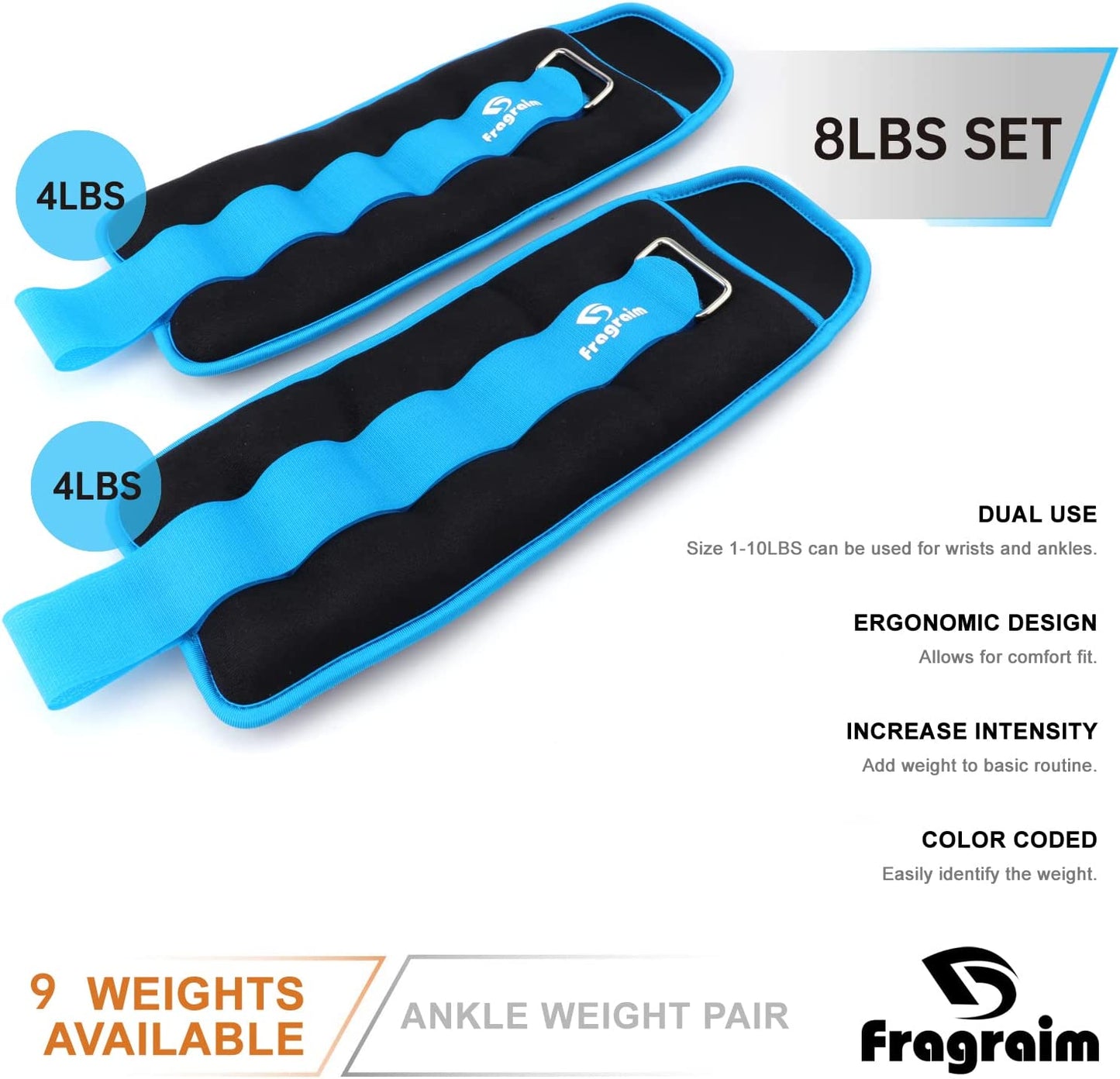 Adjustable Ankle Weights for All Ages - Perfect for Strength Training, Jogging, Gymnastics & More - 1 to 20 LBS Options Available