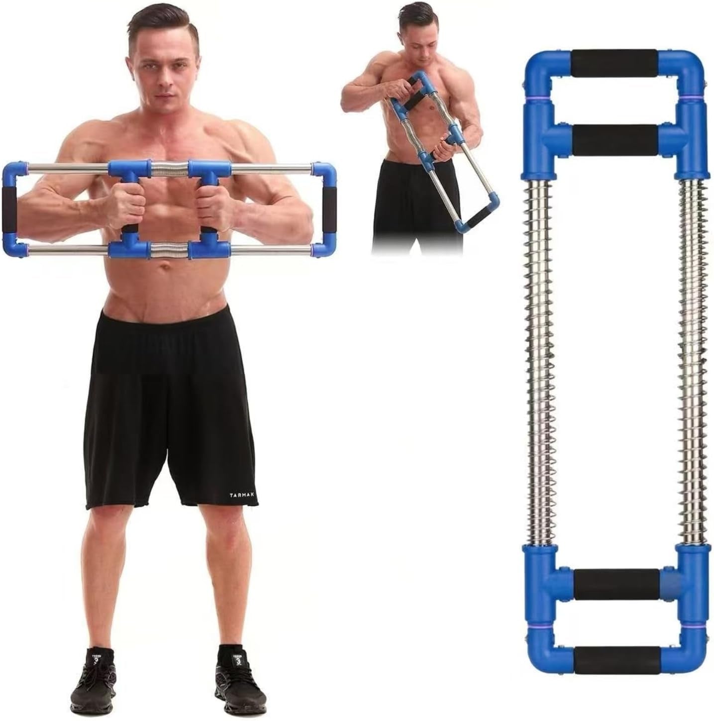 Push Down Bar Machine - Ultimate Chest Expander & Arm Exerciser for Home, Travel & Outdoors - Portable Spring Resistance Gym Kit